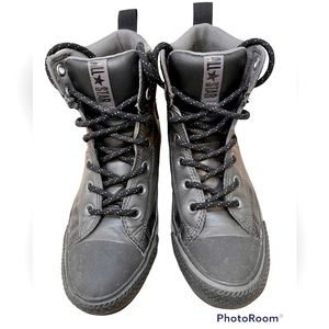 Big Boys Sz 4 Converse Black Waterproof High Tops